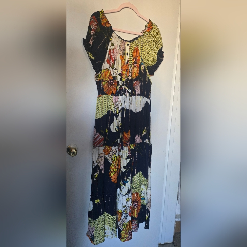 Vibrant Floral Maxi Dress By Anthrophologie (B1) - Picture 4 of 10